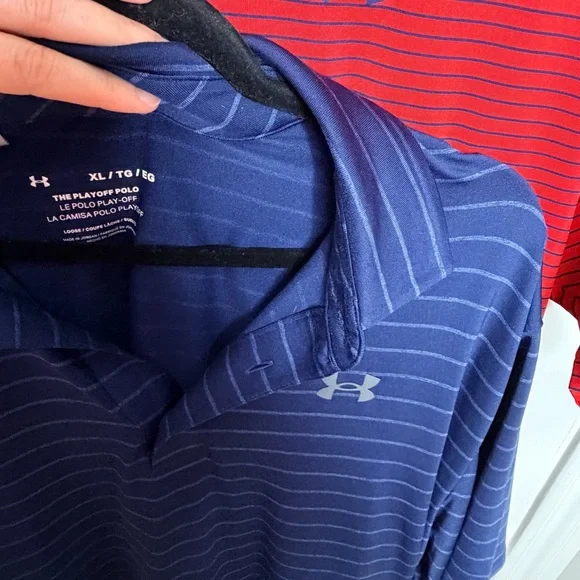 Under Armour Striped Polo Shirts Set of 3Navy, Red, Gray PlayoffGolfXL
